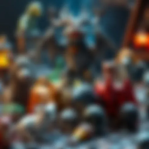 A gathering of magical creatures from the Harry Potter universe