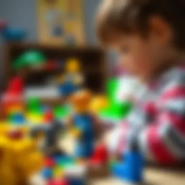 Child Engaging in Lego Play Child building an animal figure with Lego