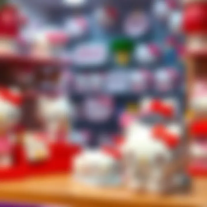 Charming assortment of Hello Kitty merchandise displayed attractively