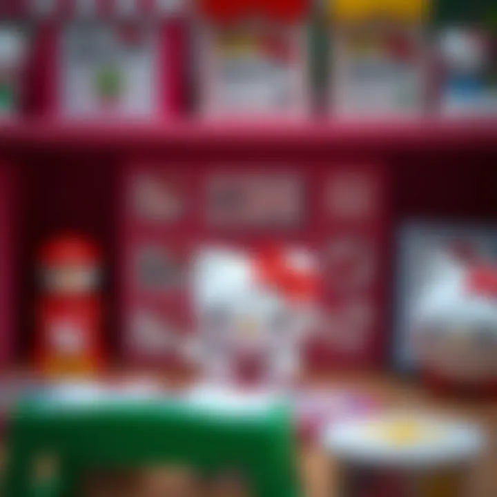 Safety certification labels on various Hello Kitty products