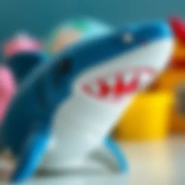 A close-up of a safe, high-quality shark toy designed for children