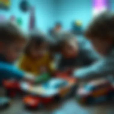 Children engaged in collaborative play with Hot Wheels