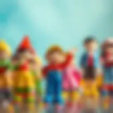 Colorful figurines fostering creativity in children