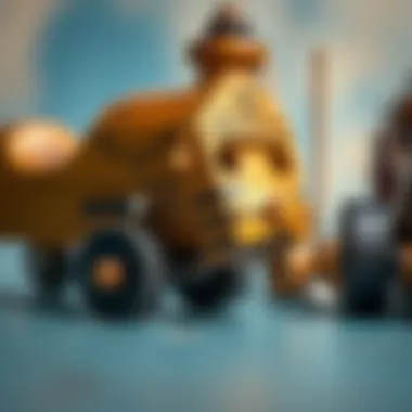 A close-up of intricate details on a vintage wooden toy