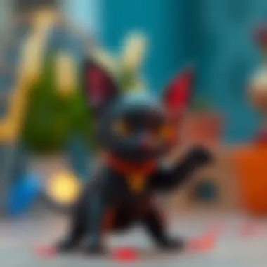 Chat Noir showcasing his agility and charm