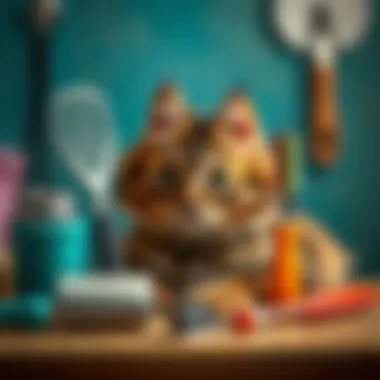 Grooming tools for maintaining a cat's coat