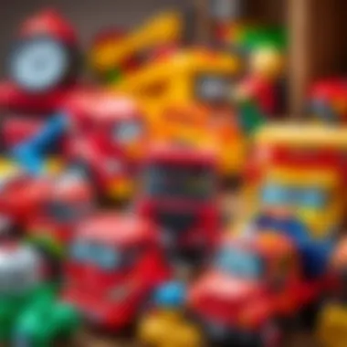 Educational Toys Collection Various educational toys including red trucks displayed together