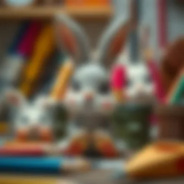 Art supplies for bunny drawing