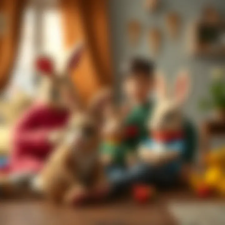 A family creating lasting memories while interacting with ear bunny toys