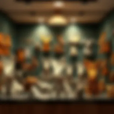 An educational display showcasing the history of ear bunnies and their evolution