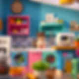 A vibrant set of large kitchen toys designed for imaginative play.