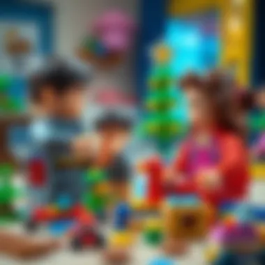 Family enjoying time together with Lego