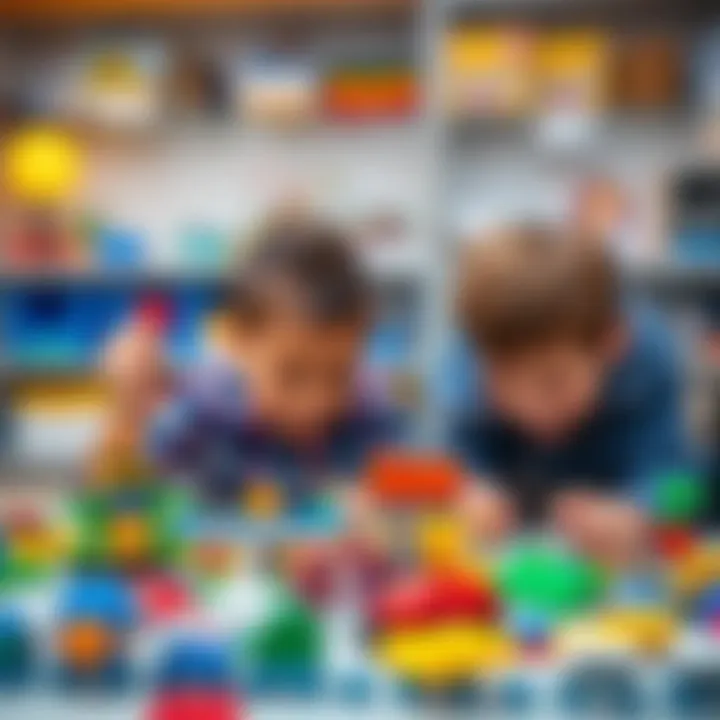 Children engaged in building with Lego blocks