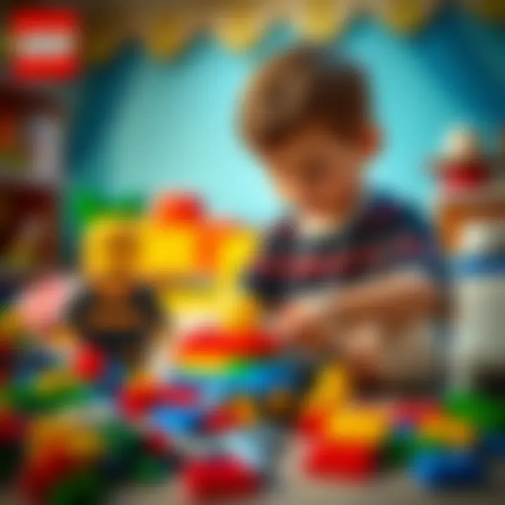 Child engaged in building with Lego bricks