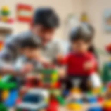 Family bonding over LEGO building time