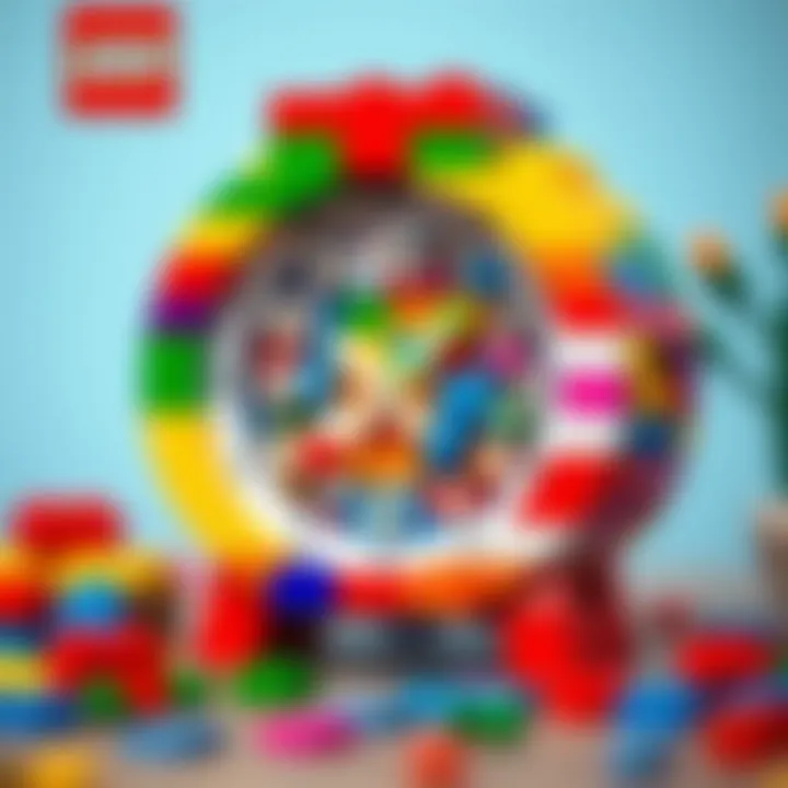 Colorful Lego clock showcasing playful design