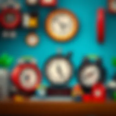 Different designs of Lego clocks promoting creativity