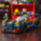An intricate Lego Speed Champions car model showcasing fine details and vibrant colors.