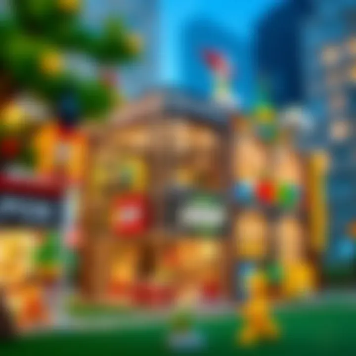 A detailed architectural design of the LEGO Store, emphasizing innovative structure and layout.