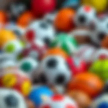 A vibrant collection of licensed sports balls arranged aesthetically, showcasing variety.