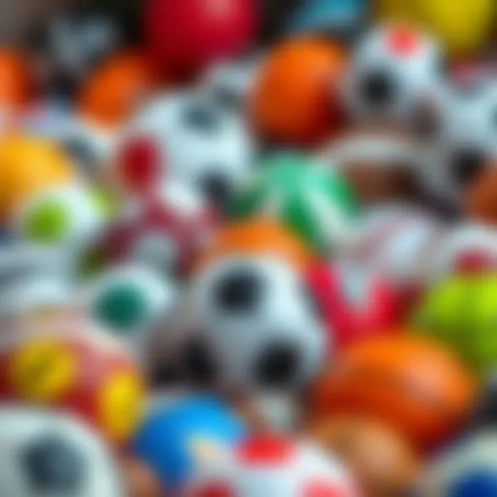 A vibrant collection of licensed sports balls arranged aesthetically, showcasing variety.