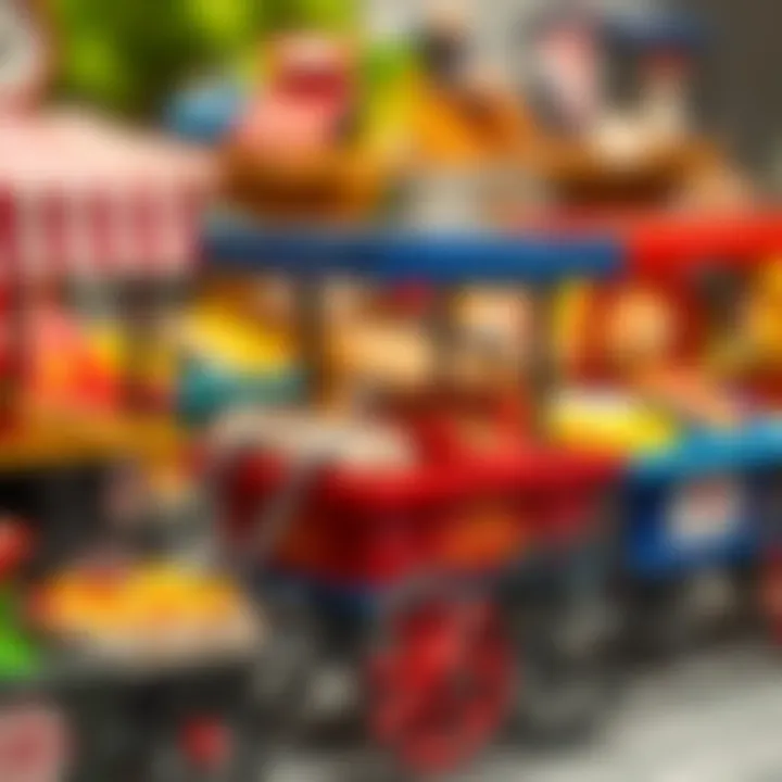 Different types of market carts on display