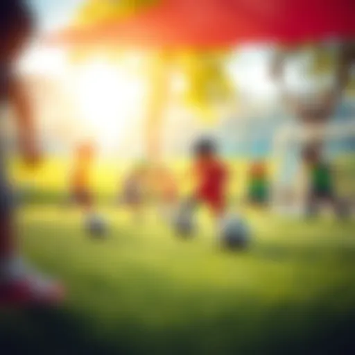 Engaging mini football game in a vibrant outdoor setting