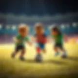 Exciting moment during a mini football match