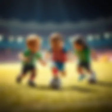 Exciting moment during a mini football match