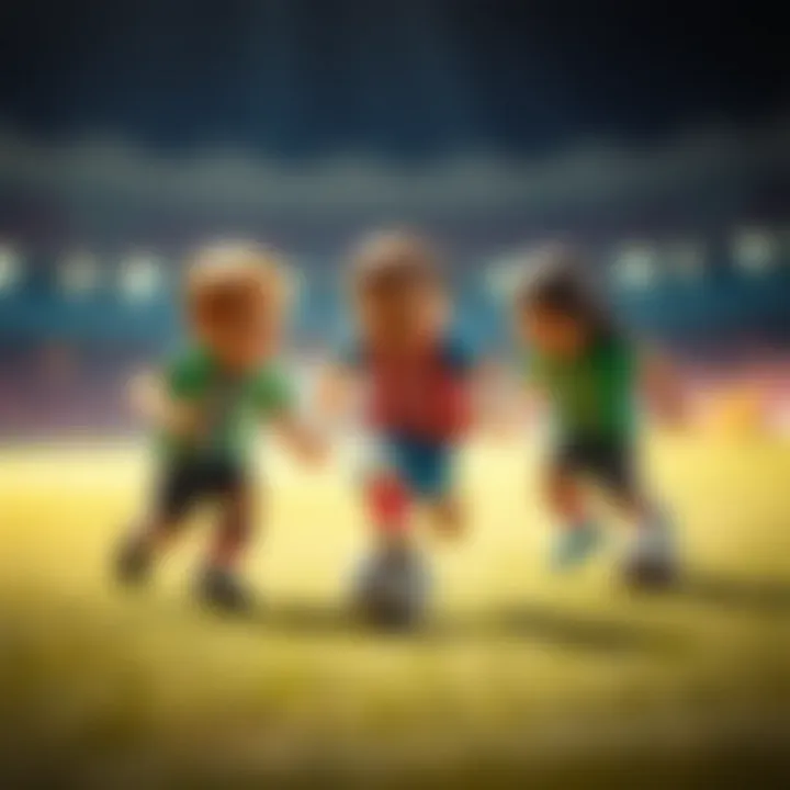 Exciting moment during a mini football match