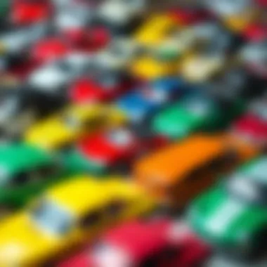 Diverse Collection of 1/18 Scale Model Cars A collection of various 1/18 scale model cars displayed together