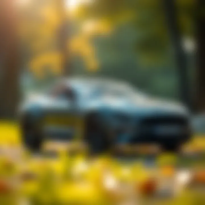 1/18 Scale Model Car in an Artistic Setting An individual 1/18 scale model car in a natural setting