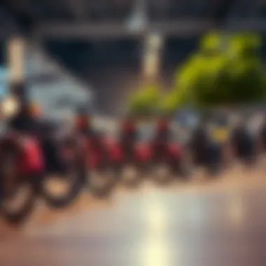 Various models of three-wheeled electric bikes lined up for comparison