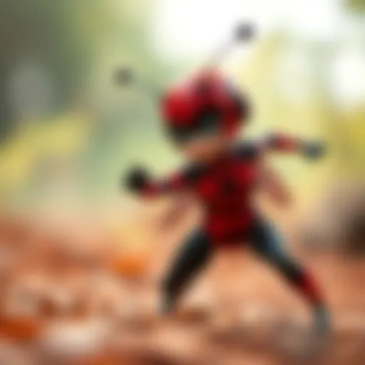 Dynamic pose of Ladybug using her powers