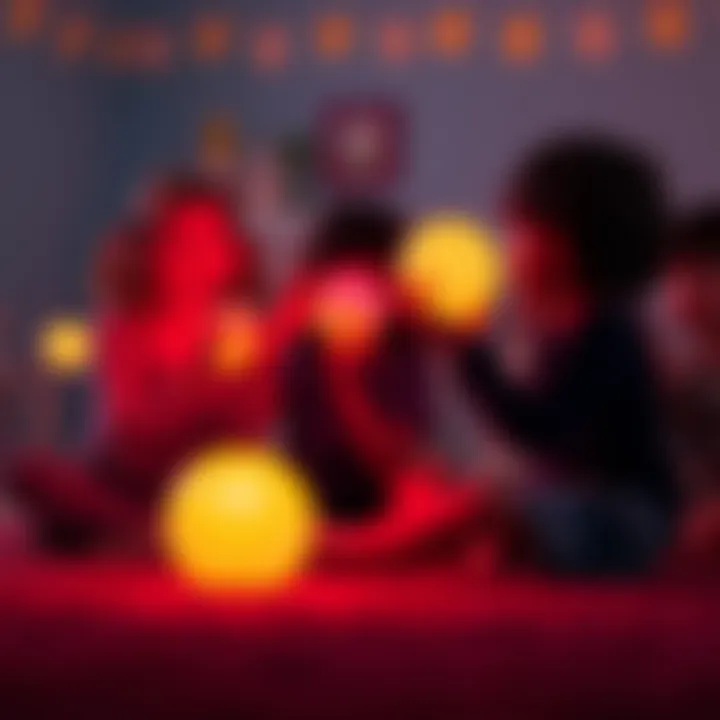 Fostering Social Skills Through Play Children engaging in social play with glowing balls