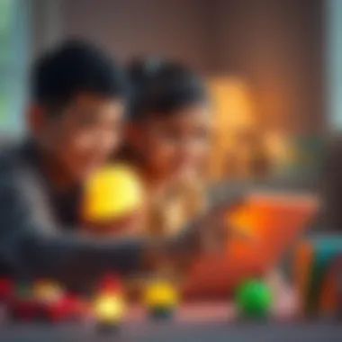 Exploring Educational Benefits Together A parent and child exploring the benefits of glowing toys