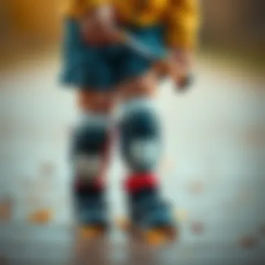 Comfortable fit of knee pads on a child's legs