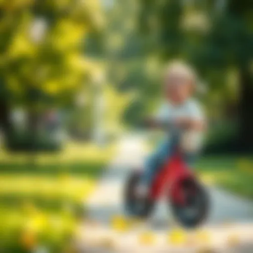 Balance Bike Fun in Nature Child riding a balance bike in a park