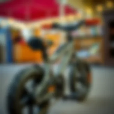 Close-up of a balance bike showcasing features