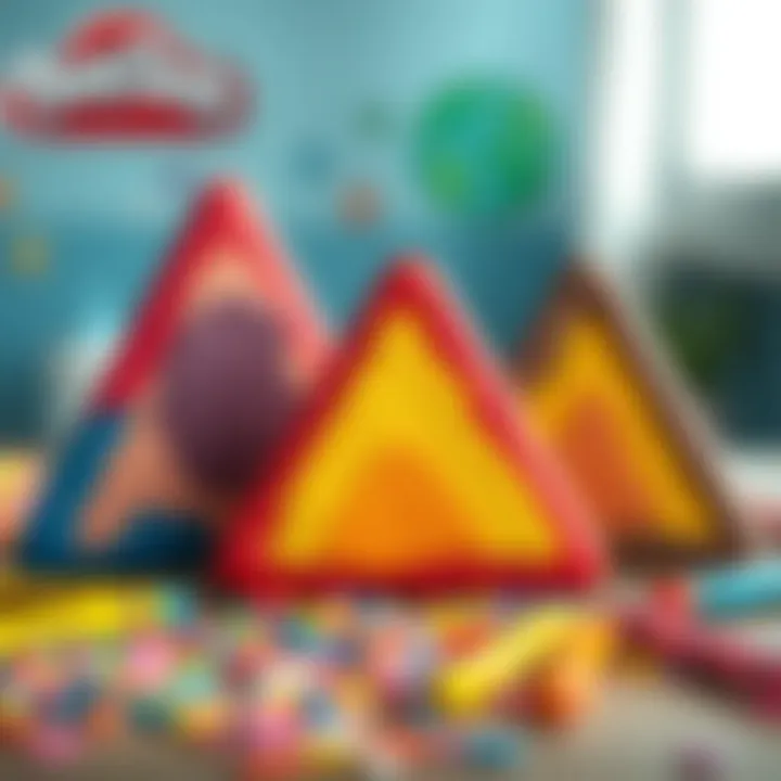 Colorful Creations with Play Doh Jumbo Triangles Colorful triangles made with Play Doh Jumbo crayons