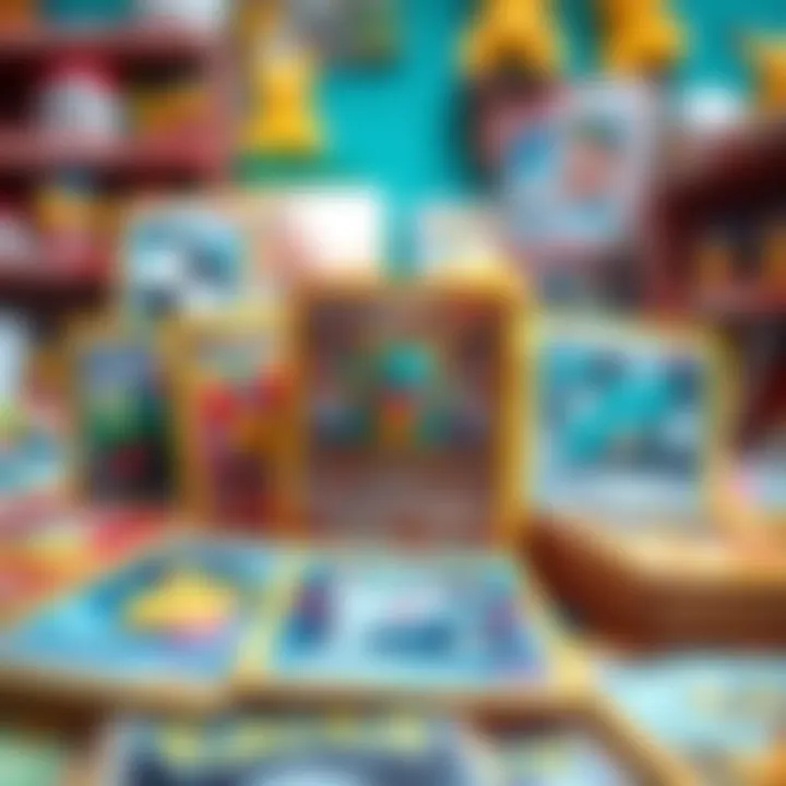 A vibrant collection of Pokemon cards displayed artistically