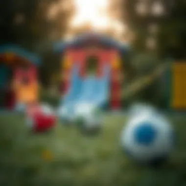 A safe outdoor environment for children playing with licensed balls, highlighting safety measures.
