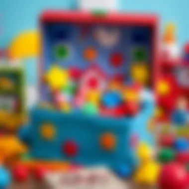 Colorful sapphire box filled with educational toys for children