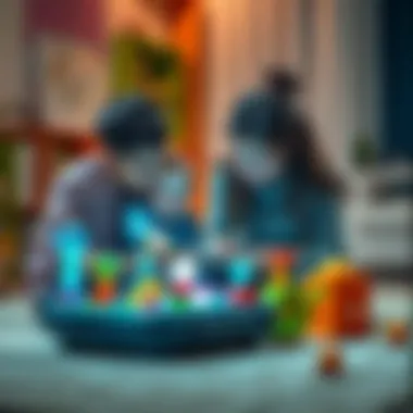 Parent engaging with child using sapphire box toys