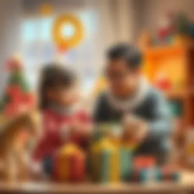 A parent and child exploring gift options together