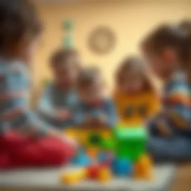 Promoting Social Interaction with Şimşek Mekkuin Tır A group of children interacting with each other while playing with Şimşek Mekkuin Tır toys, promoting social skills.