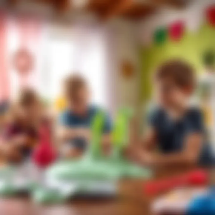 Children engaging with slime in a playful setting