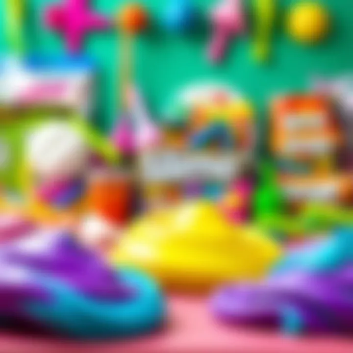 Colorful assortment of slime kits