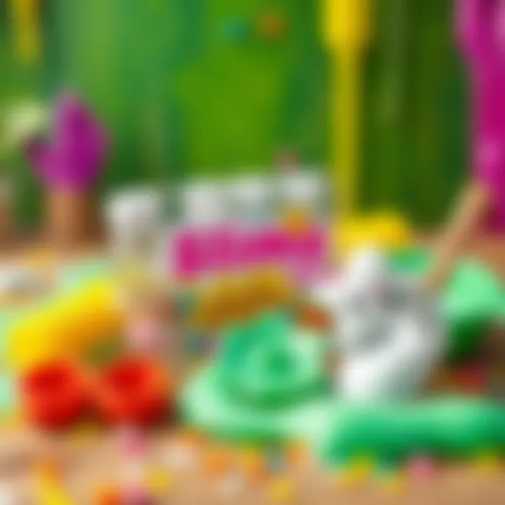 Ingredients and tools for making slime