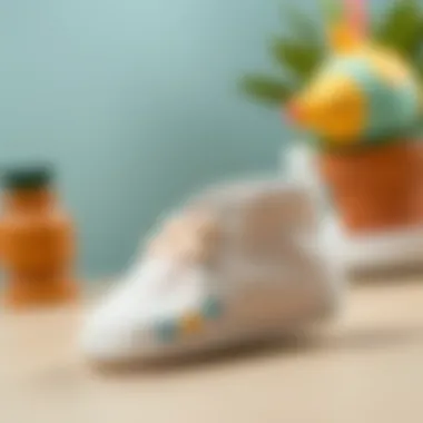 Close-up of a soft, breathable baby shoe